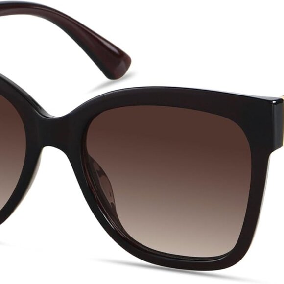 Oversized Cat Eye Sunglasses Women Polarized UV Block Large Fashion Frame - Picture 1 of 5